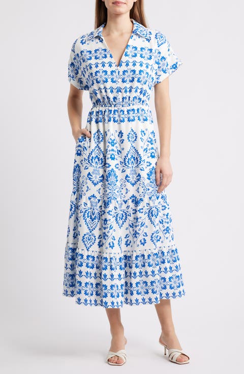 Mixed Paisley Print Dress