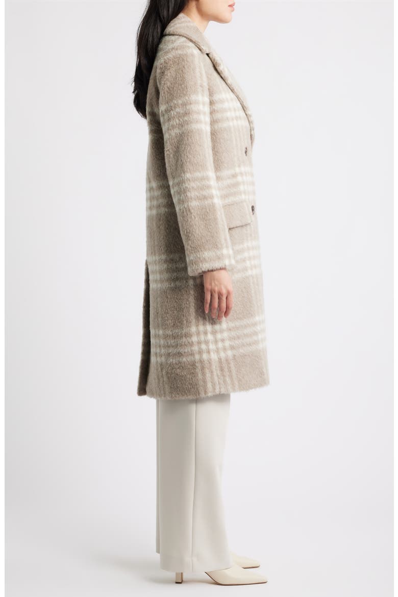 Bailey Plaid Alpaca & Wool Blend Coat, Alternate, color, TAUPE PLAID