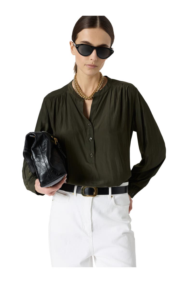 Cyndie Gathered Detail Blouse, Main, color, Khaki