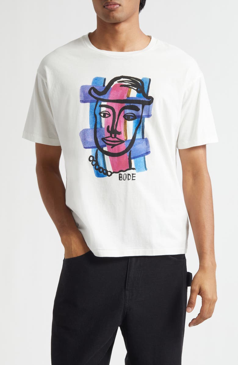 Bode Chapeau Graphic T-Shirt, Main, color, Cream