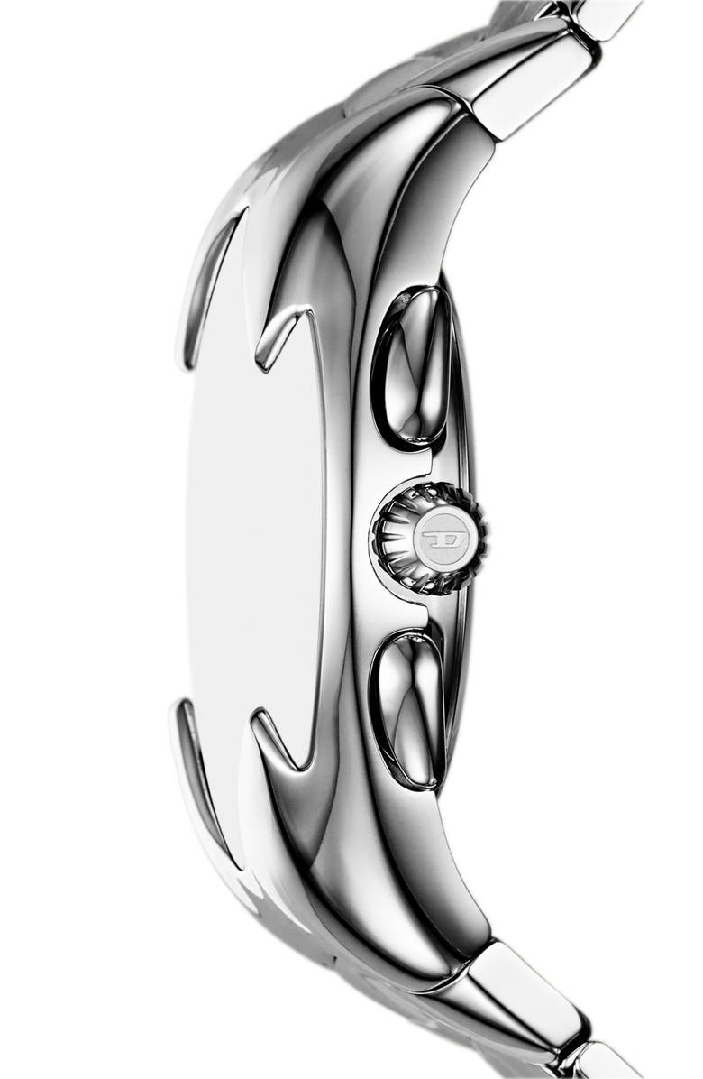 DIESEL<sup>®</sup> Mercurial Tonneau Chronograph Bracelet Watch, 45mm x 28mm, Alternate, color, Silver