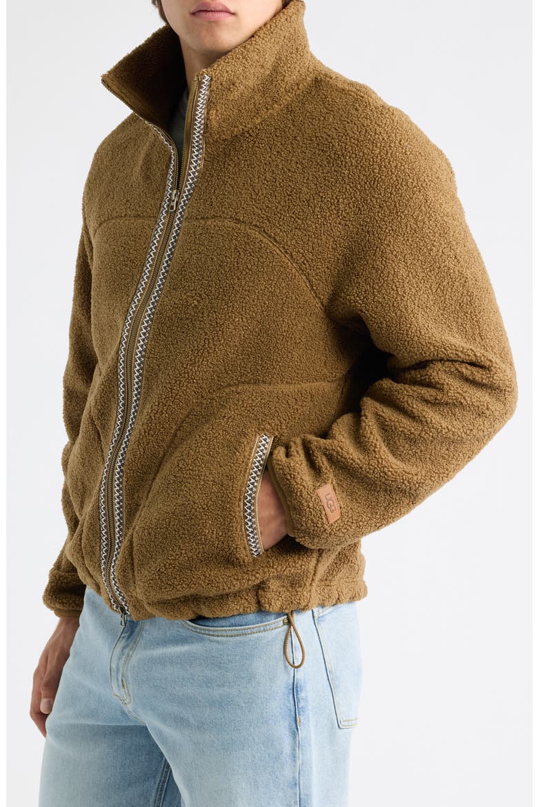 Uggbraid Full Zip Fleece Jacket, Alternate, color, COFFEE GROUNDS