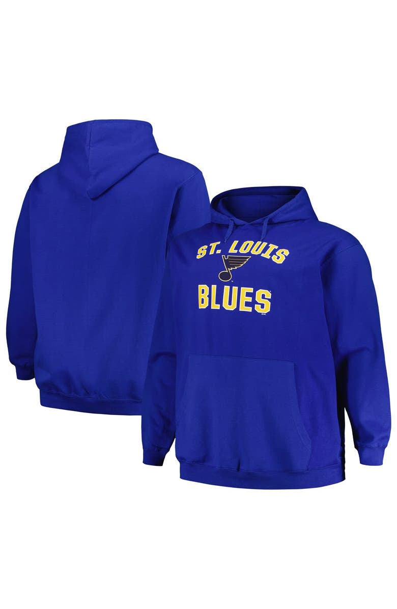PROFILE Men's Profile Blue St. Louis Blues Big & Tall Arch Over Logo Pullover Hoodie, Alternate, color, Blue