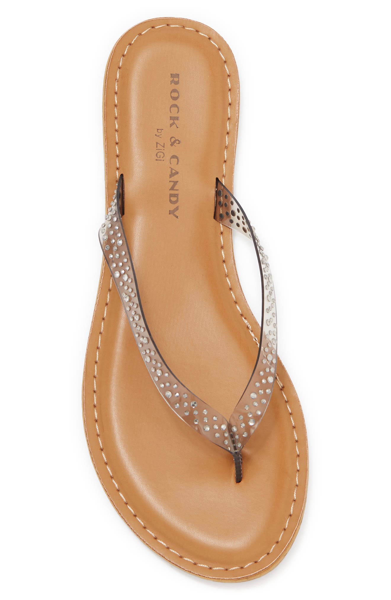 ROCK AND CANDY Rock & Candy Embellished Clear Strap Flip-Flop Sandal, Alternate, color, 