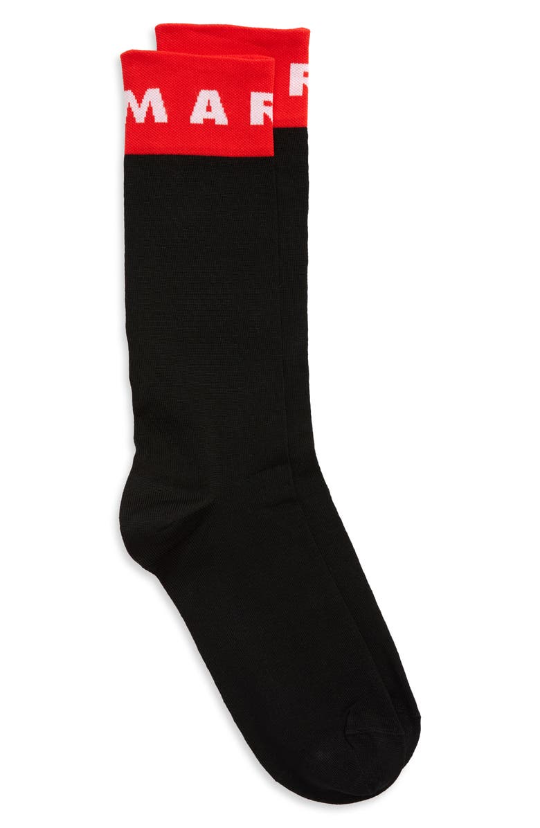 Marni Logo Socks, Main, color, 