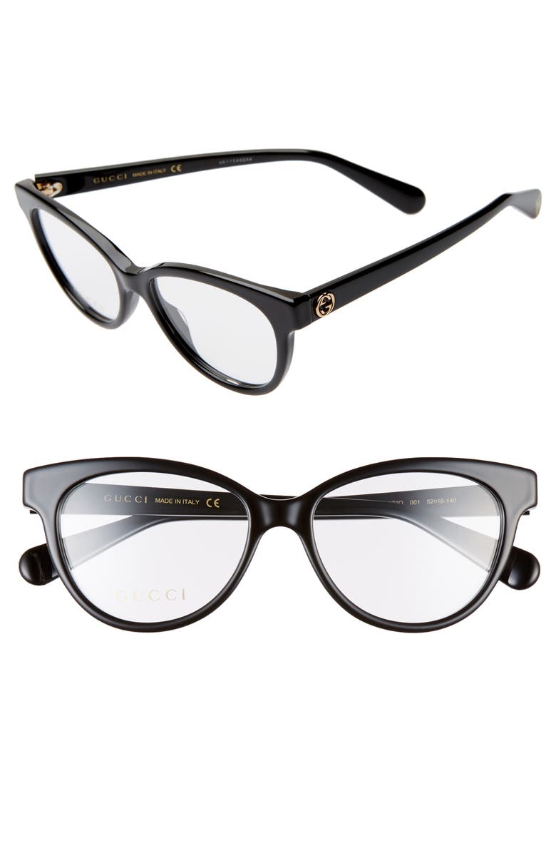 Gucci 52mm Cat Eye Optical Glasses, Main, color,