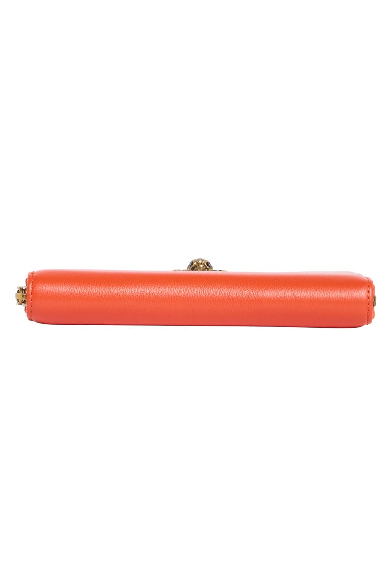 Chelsea Zip Around Leather Wallet, Alternate, color, ORANGE