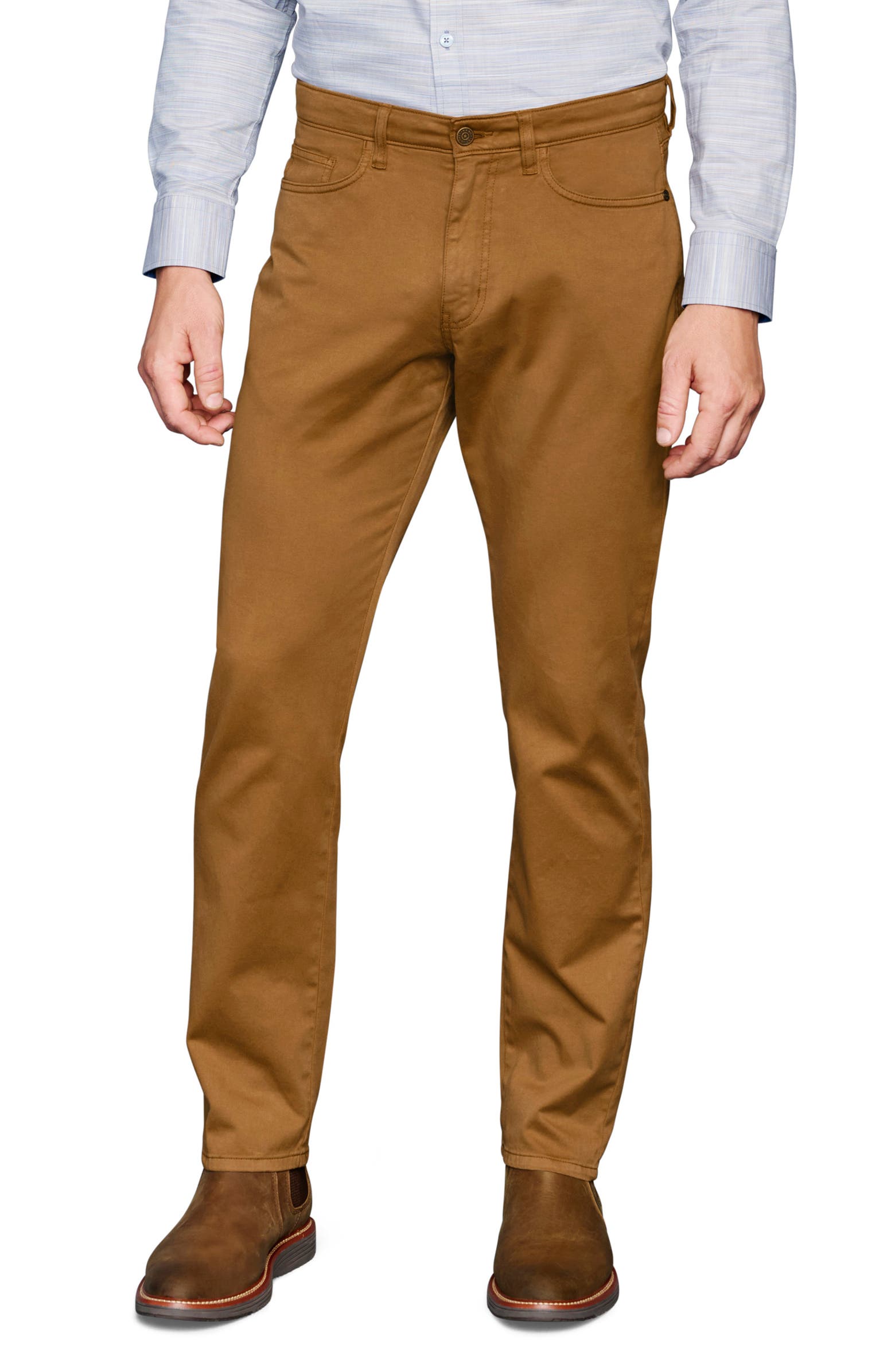 Johnston & Murphy Straight Leg Stretch Pima Cotton Pants | Nordstrom