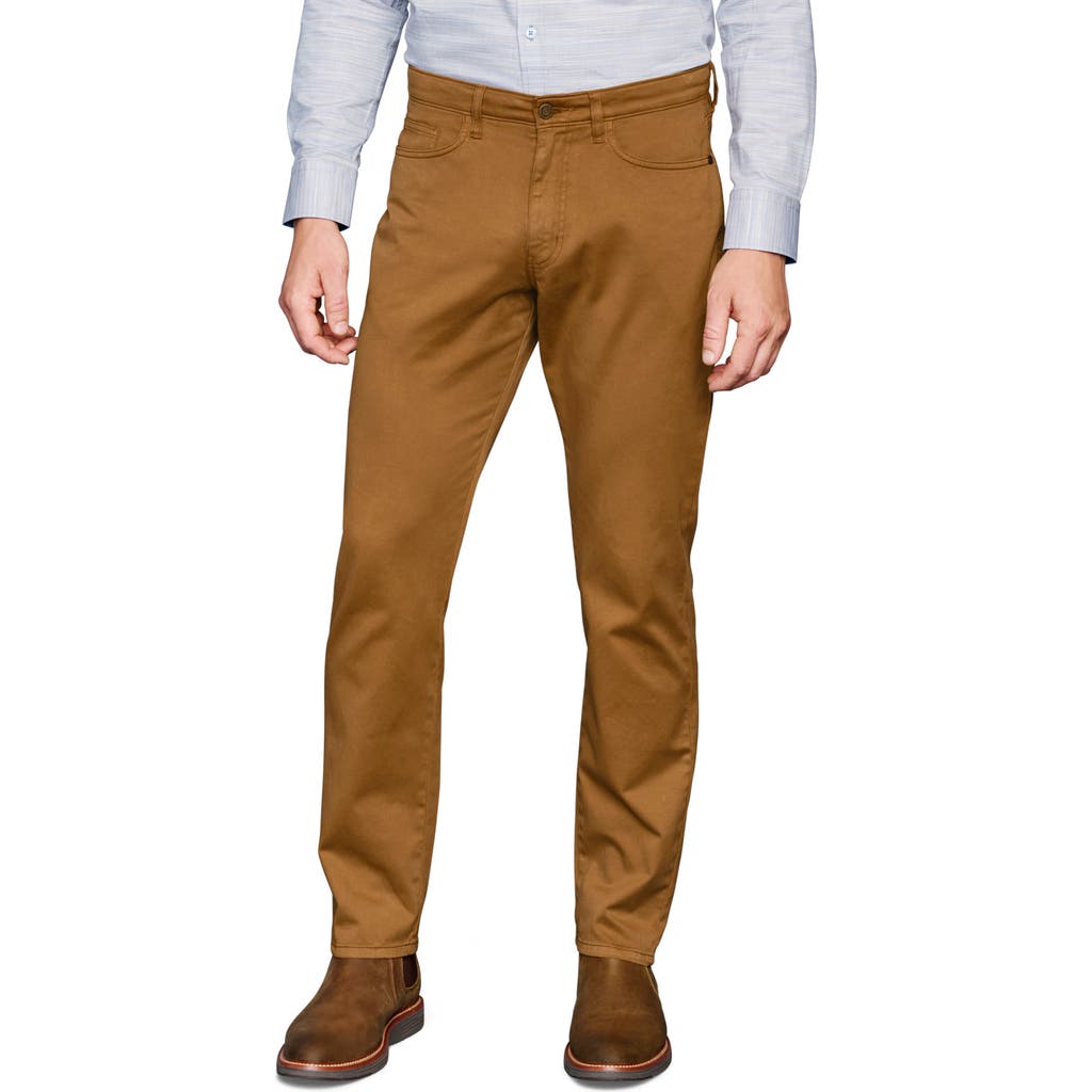 Johnston & Murphy Straight Leg Stretch Pima Cotton Pants In Camel