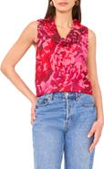 Vince Camuto Floral Print Cowl Neck Sleeveless Top