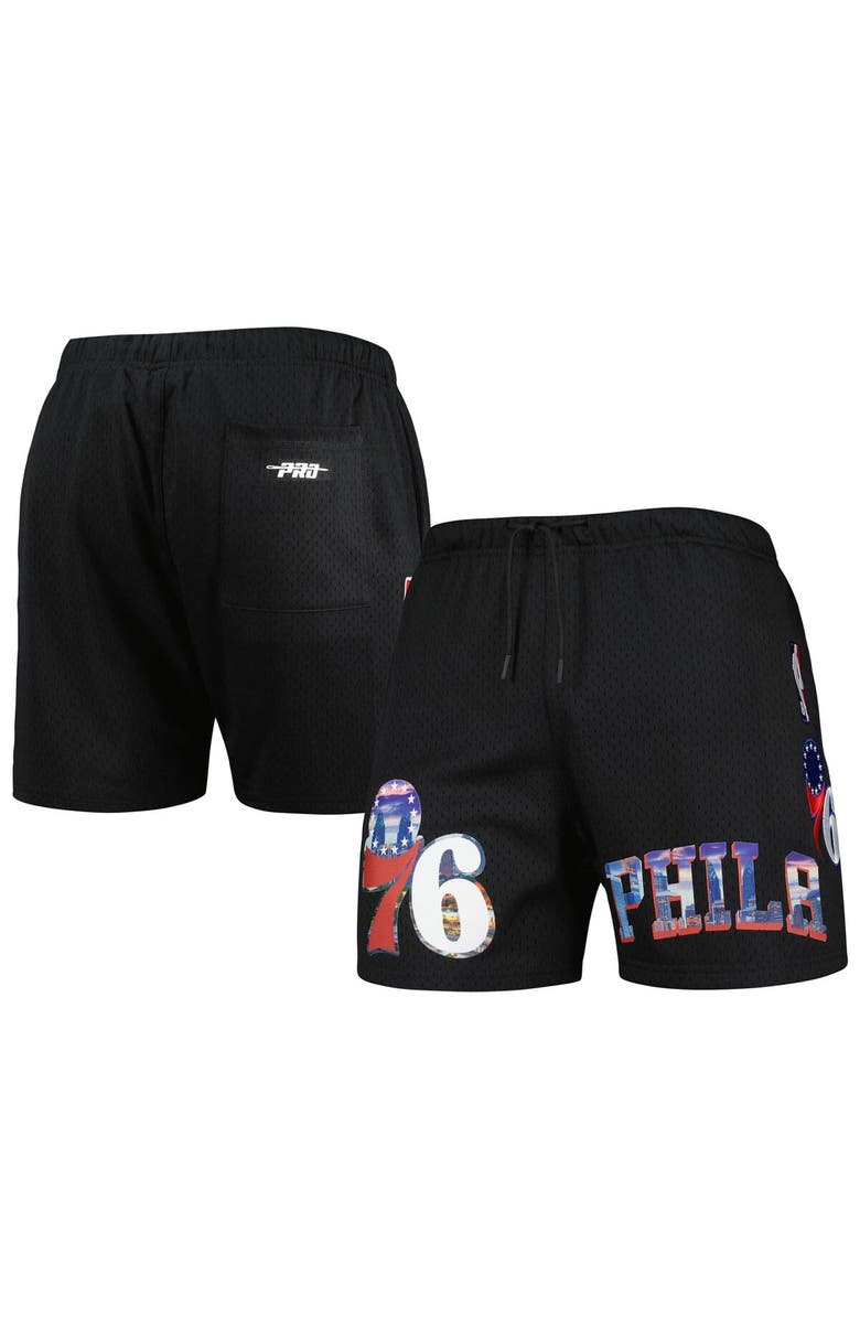 PRO STANDARD Men's Pro Standard Black Philadelphia 76ers City Scape Mesh Shorts, Main, color, Black