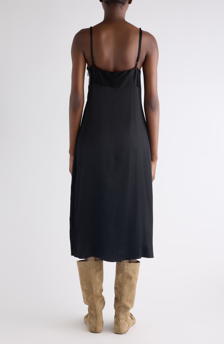 Acne Studios Satin Slipdress, Alternate, color, Black