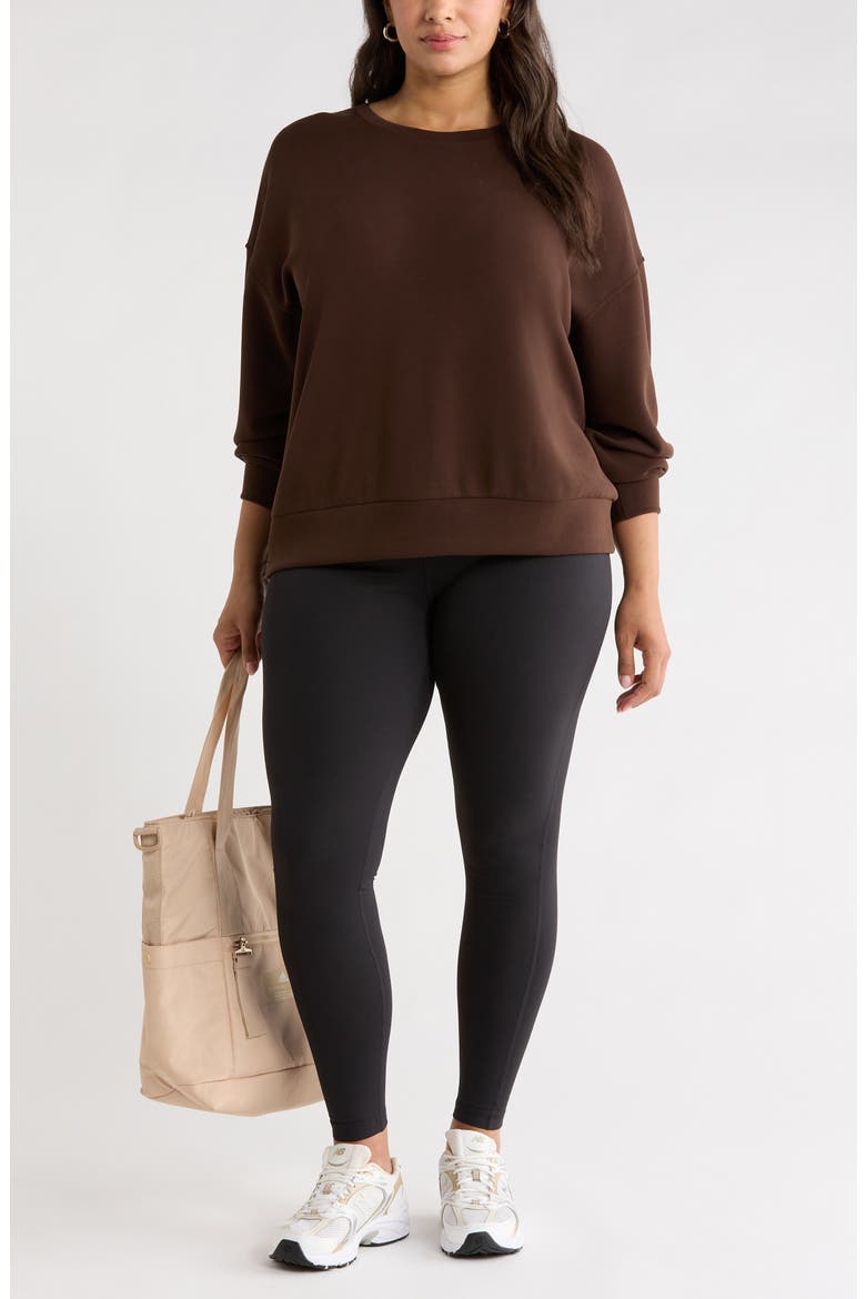 Soft Luxe Boxy Knit Crew Sweatshirt, Alternate, color, BROWN MOLE'