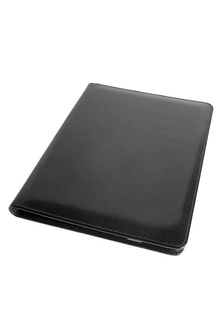 Leather Letter Pad Cover, Main, color, BLACK OLD LEATHER