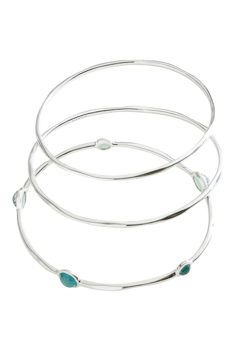 Wonderland Set of 3 Bangle Bracelets, Alternate, color, ROCK CRYSTAL MOP DENIM