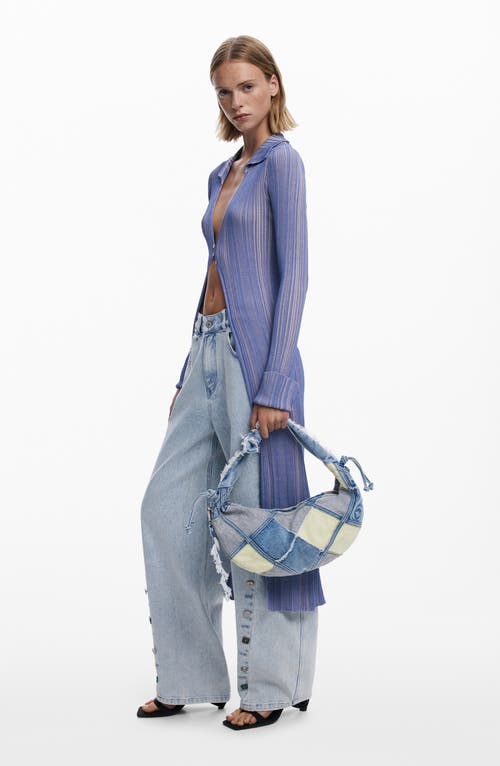 Desigual Patchwork Shoulder Bag In White