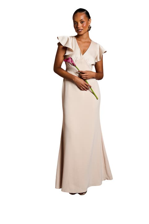 Petite V-Neck Short Sleeve Maxi Dress
