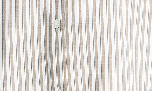 Max Studio Stripe Roll Tab Button-up Utility Shirt