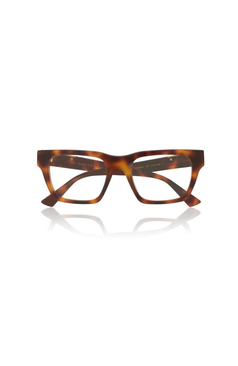 Gucci 53mm Rectangle optical glasses, Alternate, color, Tortoise