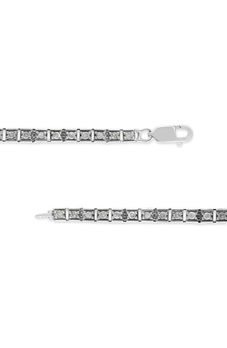 Haus of Brilliance Silver 1.0 Cttw Diamond Square Hybrid Link Tennis Bracelet, Alternate, color,