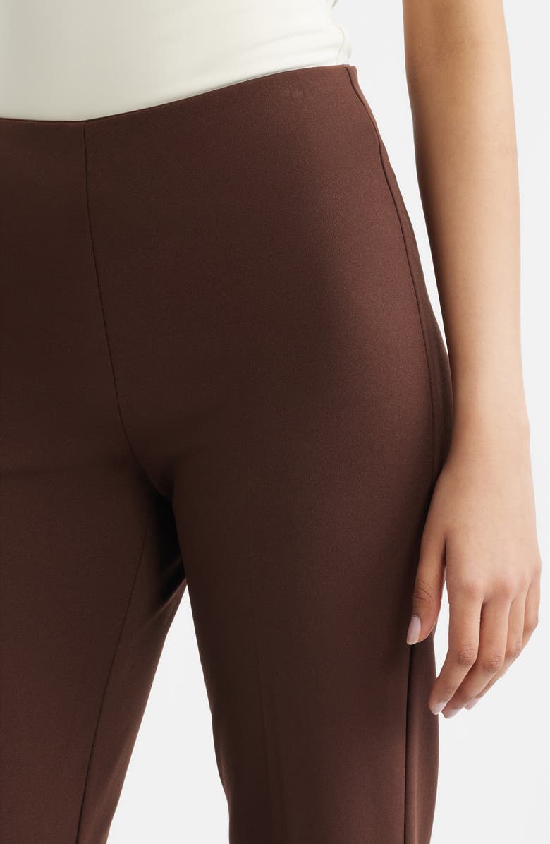 Anne Klein Hollywood Waist Straight Leg Ankle Pull-On Pants, Alternate, color, Dark Chocolate