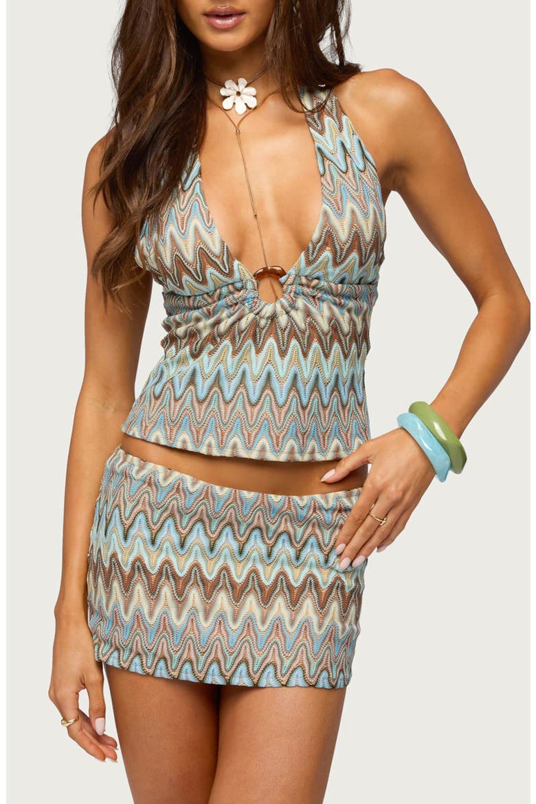 Saha Zigzag Knit Halter Top, Main, color, MIX