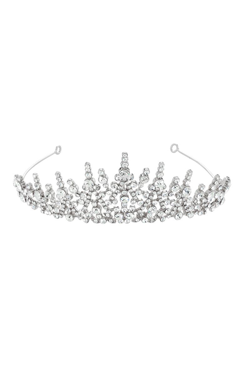 Matea Crystal Crown (Nordstrom Exclusive), Main, color, SILVER