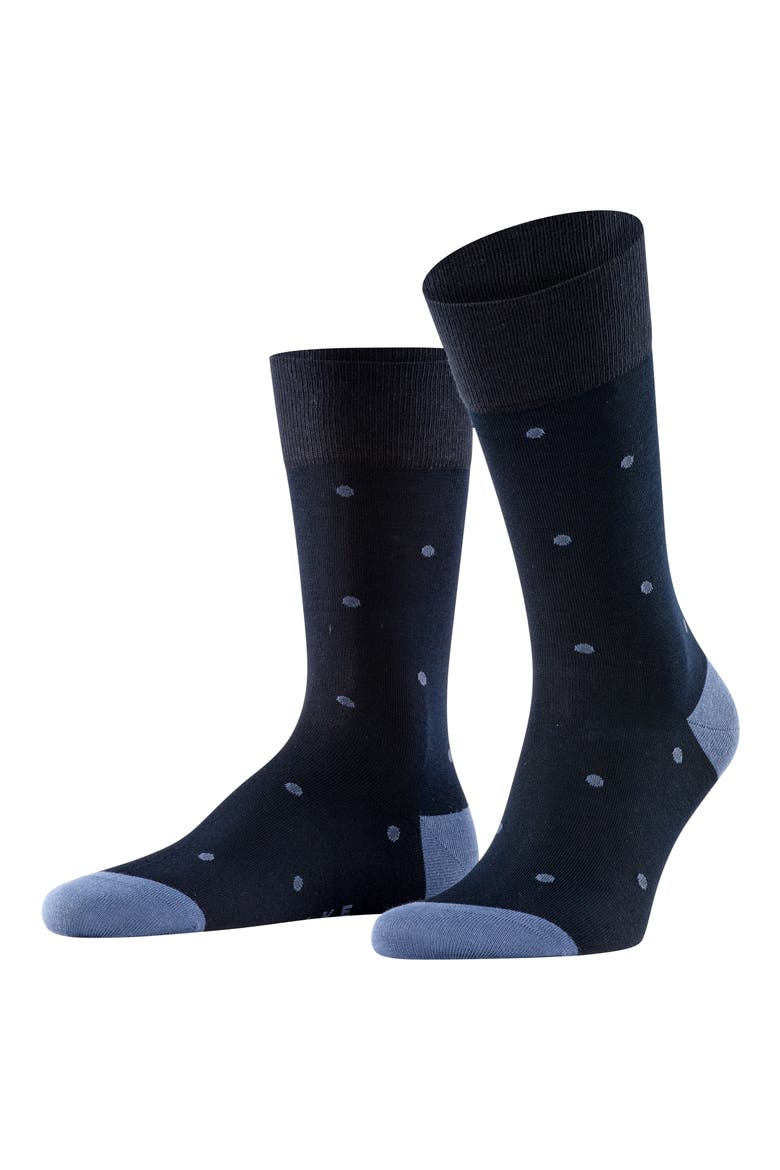 Polka Dot Crew Socks, Alternate, color, DARK NAVY