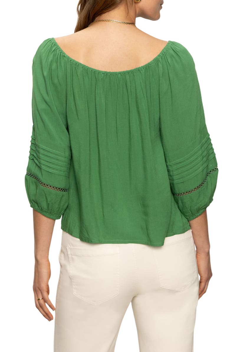 Sanctuary Beach To Bar Lace Inset Top, Alternate, color, Palm