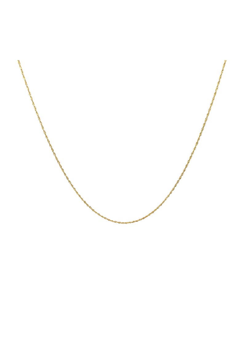 14K Yellow diamond Cut Gold Rope Chain Necklace 1mm, Main, color, Yellow