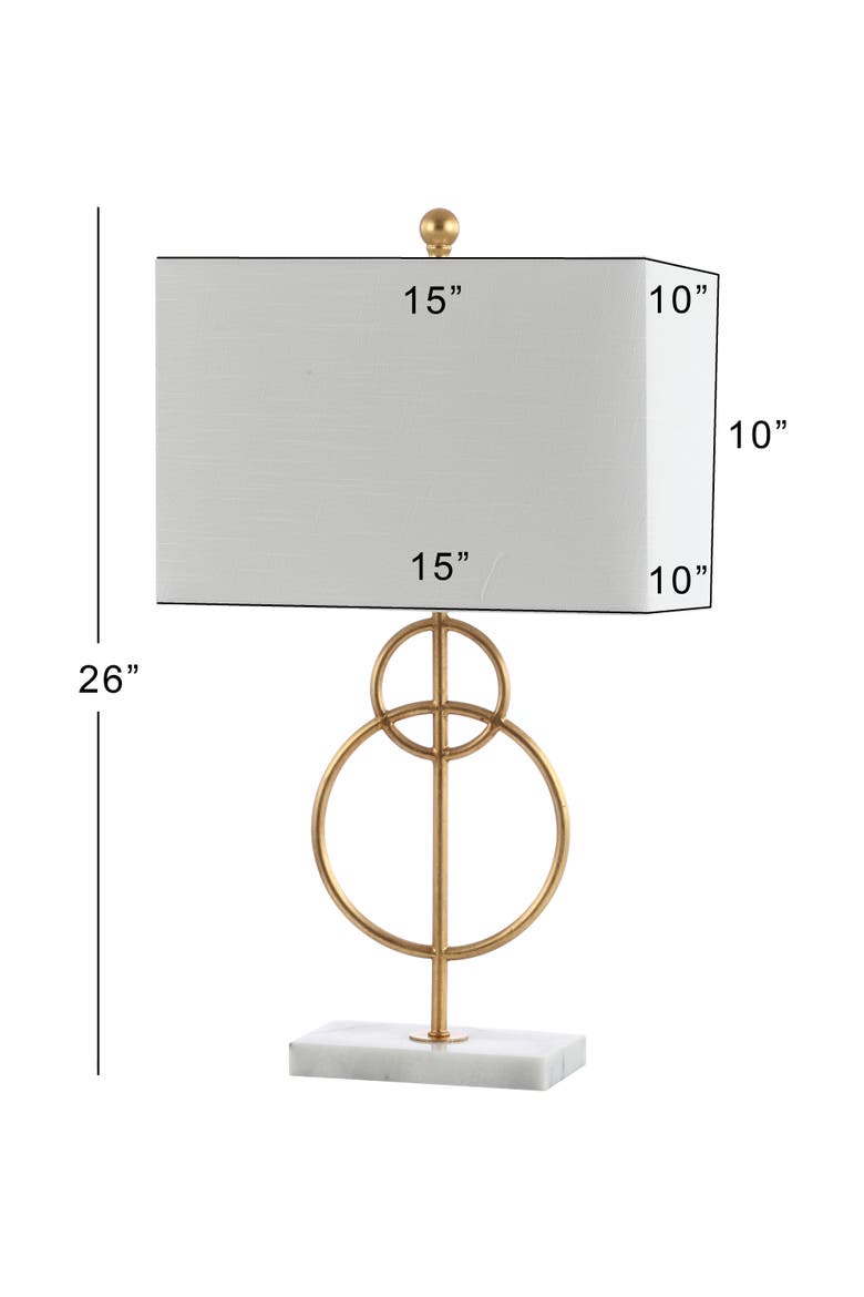 Haines 26" Modern Circle Marble/Metal LED Table Lamp, Gold, Alternate, color, Gold Leaf/White