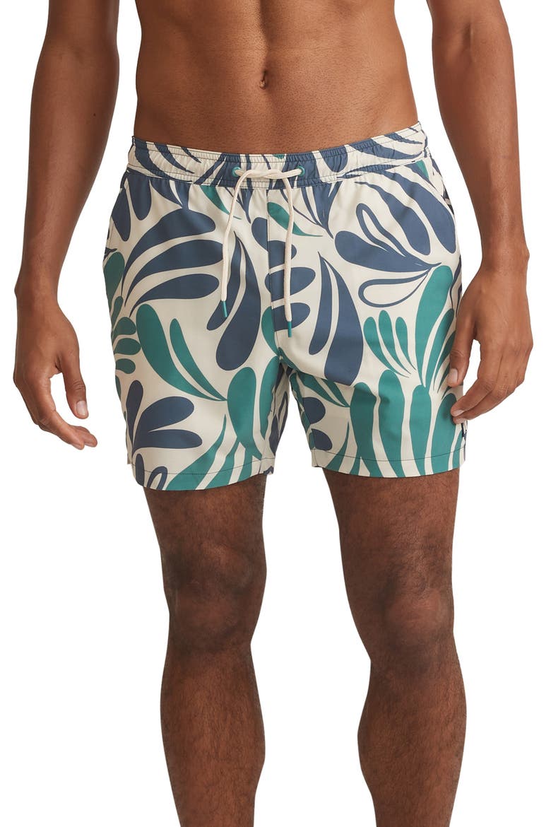 Abstract Floral Swim Trunks, Main, color, COOL ABSTRACT FLORAL