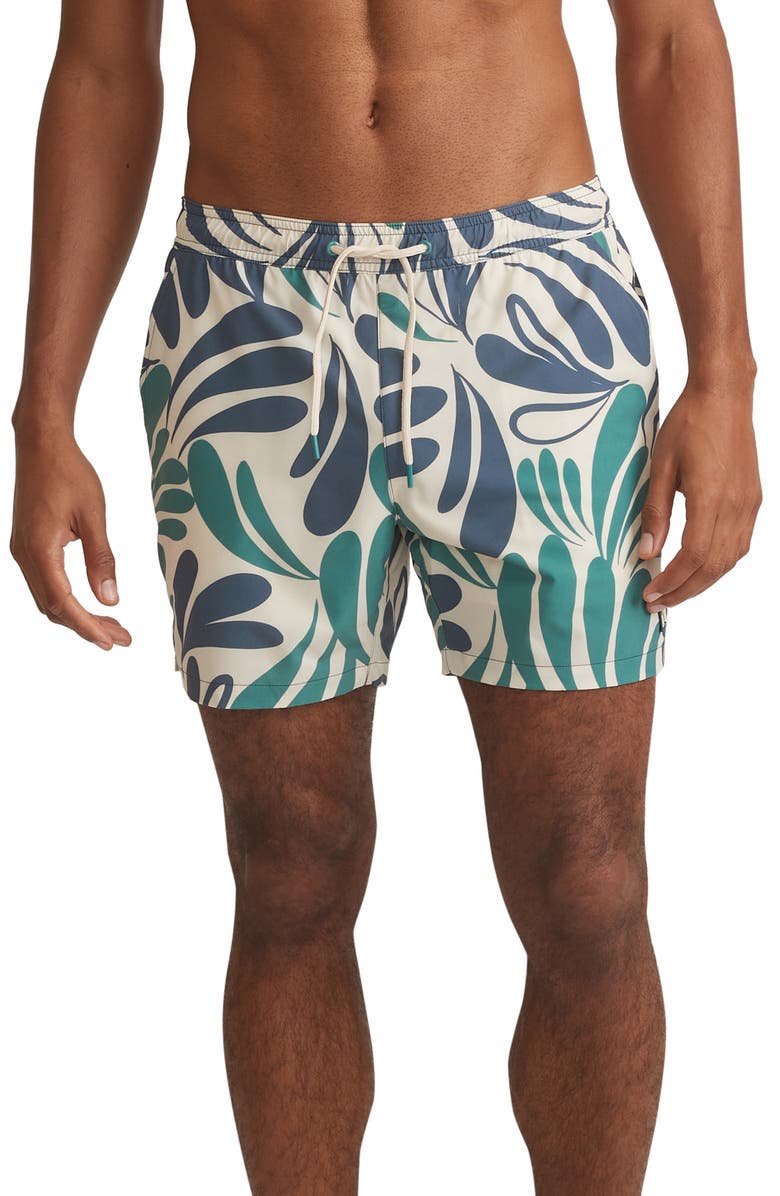 Marine Layer Abstract Floral Swim Trunks, Main, color, 