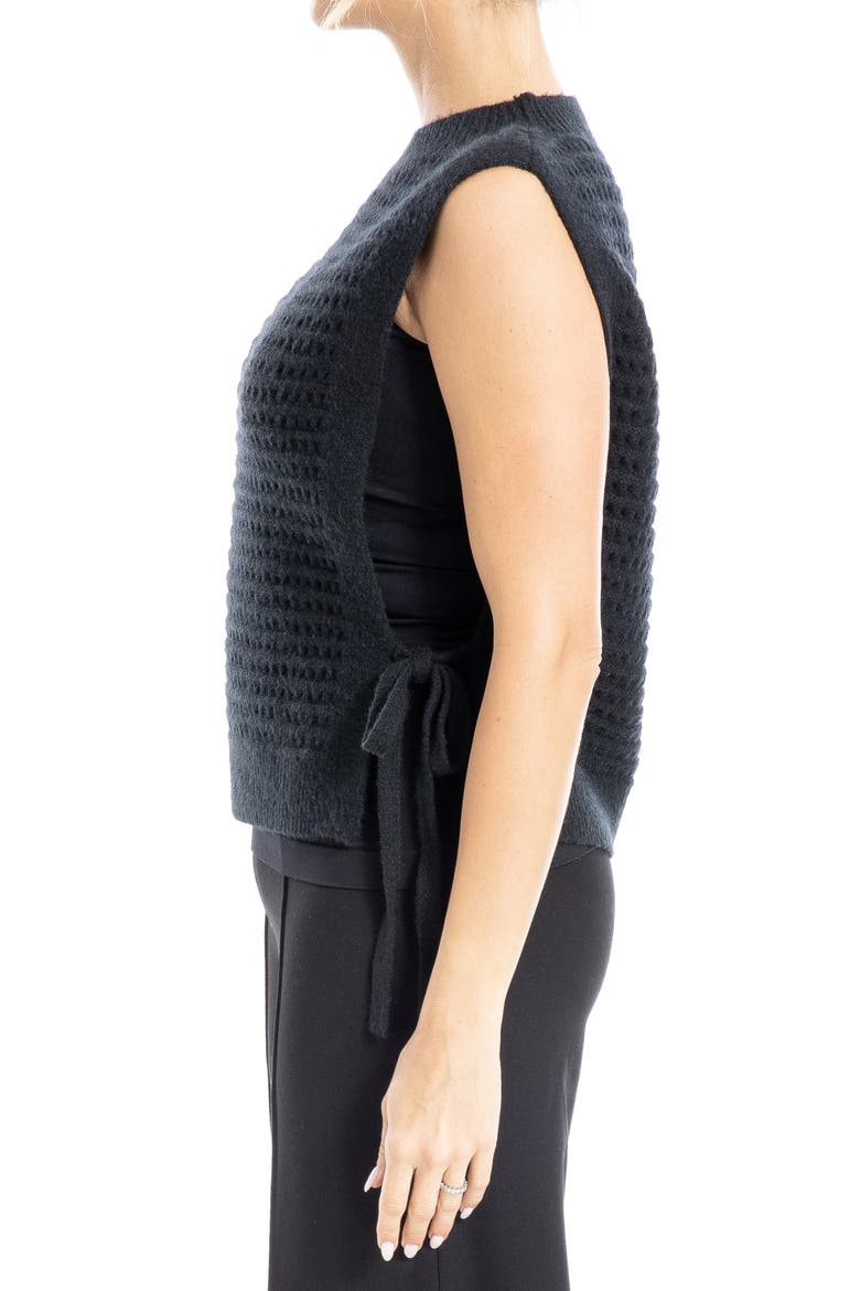 Mock Neck Sweater Vest, Alternate, color, BLACK