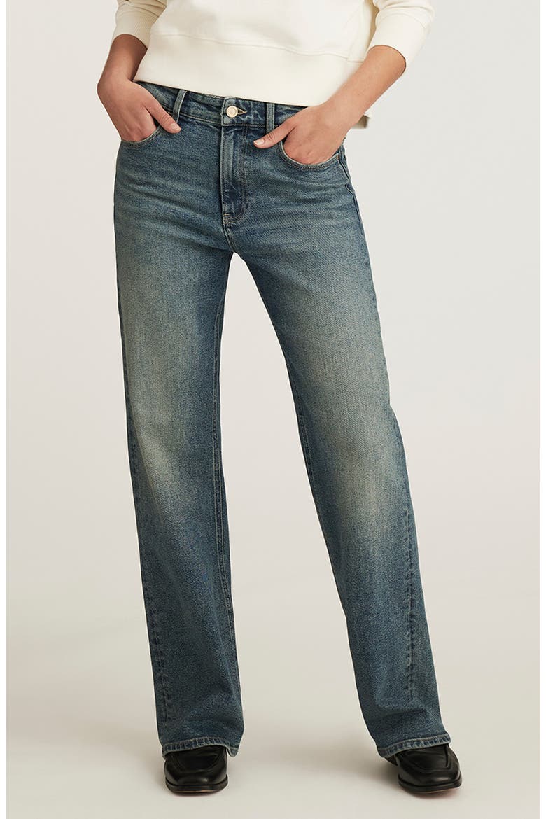 Taylor High Waist Relaxed Straight Leg Jeans, Main, color, MID USED GOLD PREMIUM
