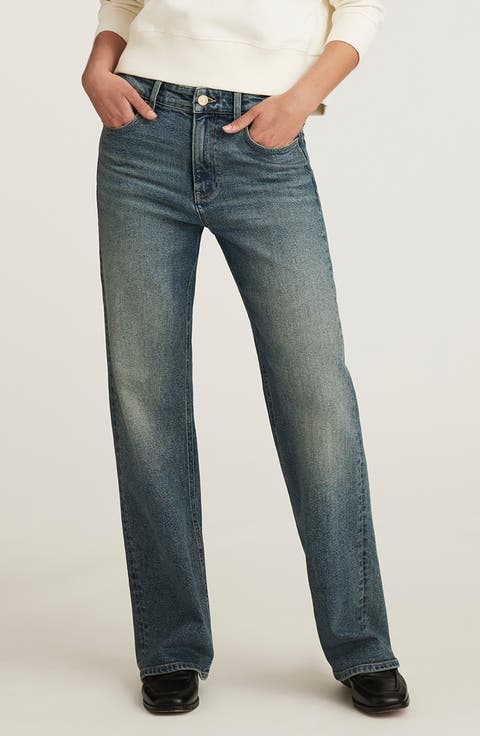 Taylor High Waist Relaxed Straight Leg Jeans (Mid Used Gold Premium)