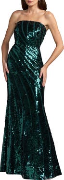 Mac Duggal Strapless Sequin Mermaid Gown