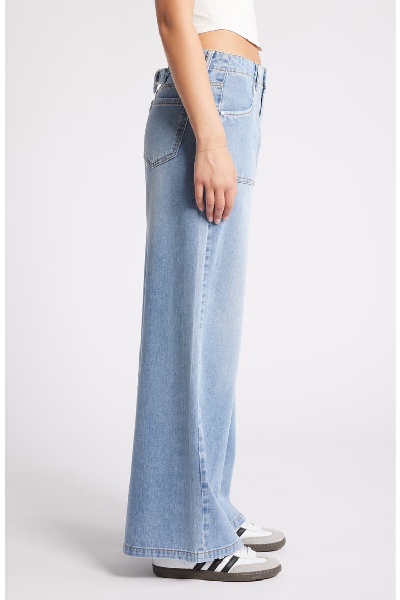 Utility High Waist Wide Leg Jeans, Alternate, color, LIGHT INDIGO