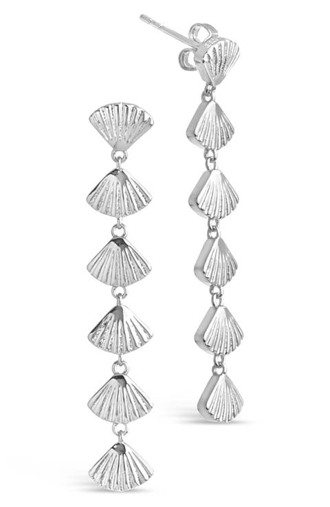 Scallop Shell Linear Drop Earrings