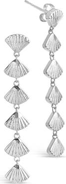 Sterling Forever Scallop Shell Linear Drop Earrings