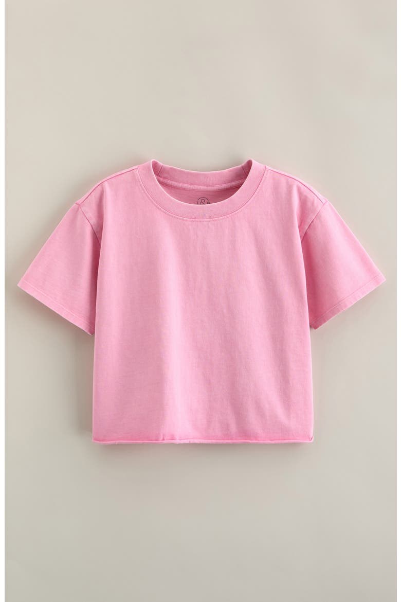 Kids' Crop Cotton T-Shirt, Main, color, PINK FROSTING