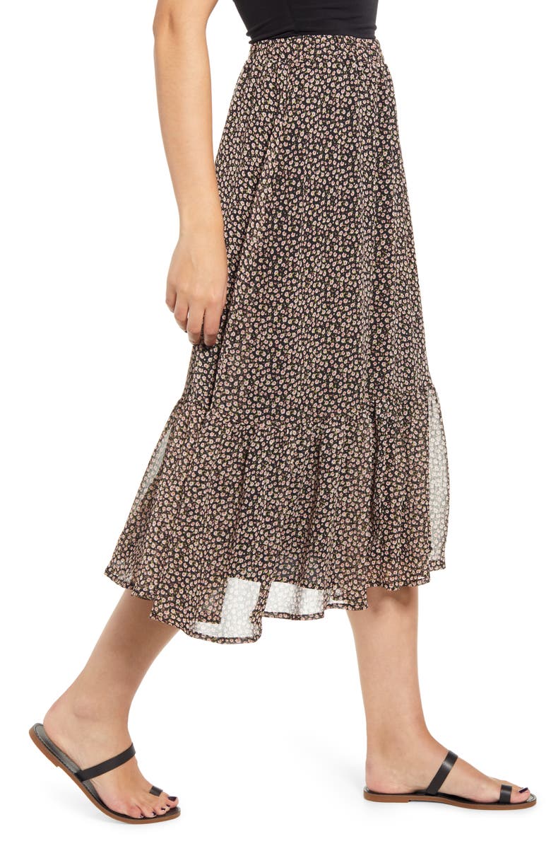 Ten Sixty Sherman Ruffle Hem Midi Skirt, Alternate, color,