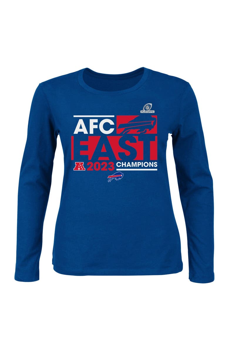 FANATICS Women's Fanatics Branded  Royal Buffalo Bills 2023 AFC East Division Champions Plus Size Conquer Long Sleeve V-Neck T-Shirt, Alternate, color, 
