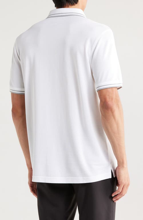 14th & Union Tipped Polo In White