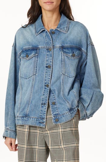 Scotch & Soda Oversized Crop Denim Jacket In Blue