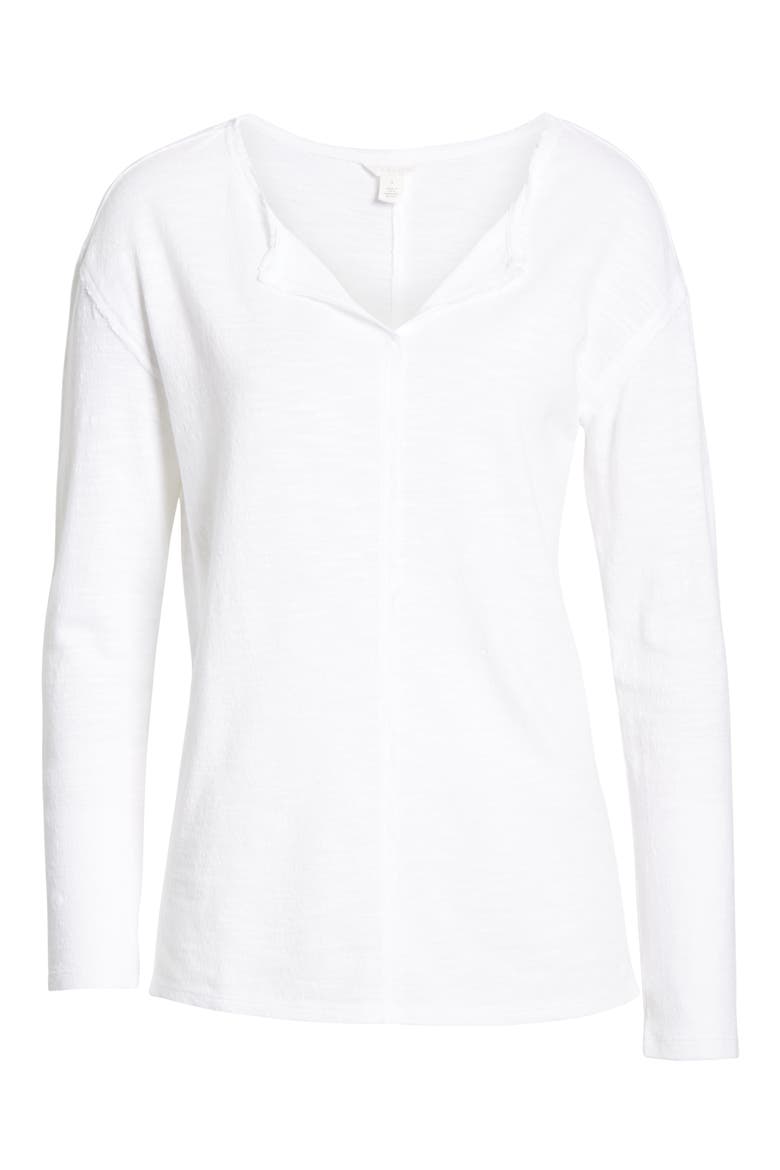 Split Neck Tee, Alternate, color, WHITE