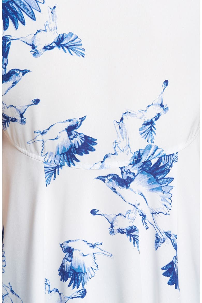 'Floaty' High/Low Tee, Alternate, color, BLUE BIRDS IN FLIGHT