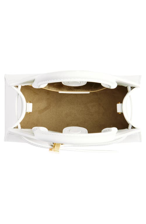 Veronica Beard Mini Dash Leather Top Handle Bag In Off White