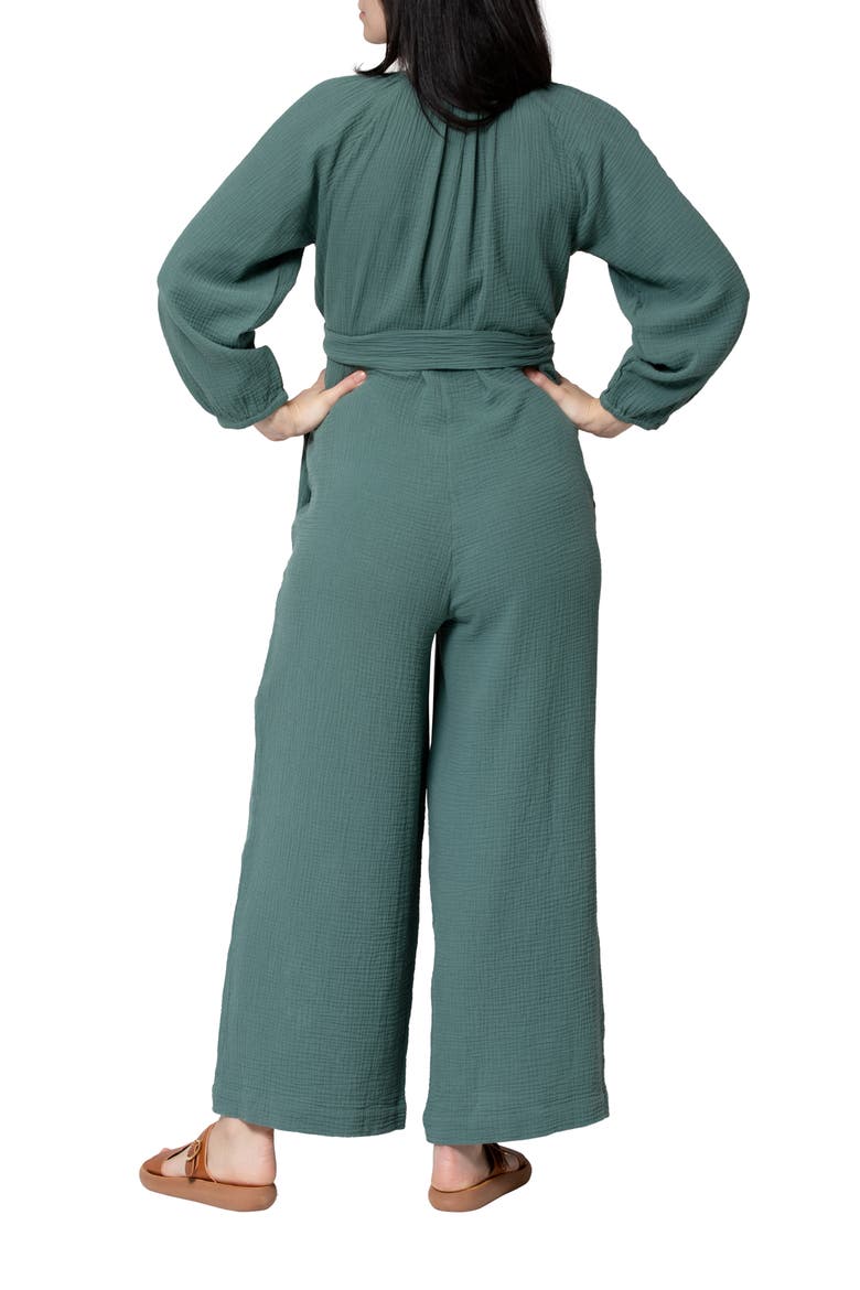 Alma Maternity/Nursing Jumpsuit, Alternate, color, EUCALYPTUS