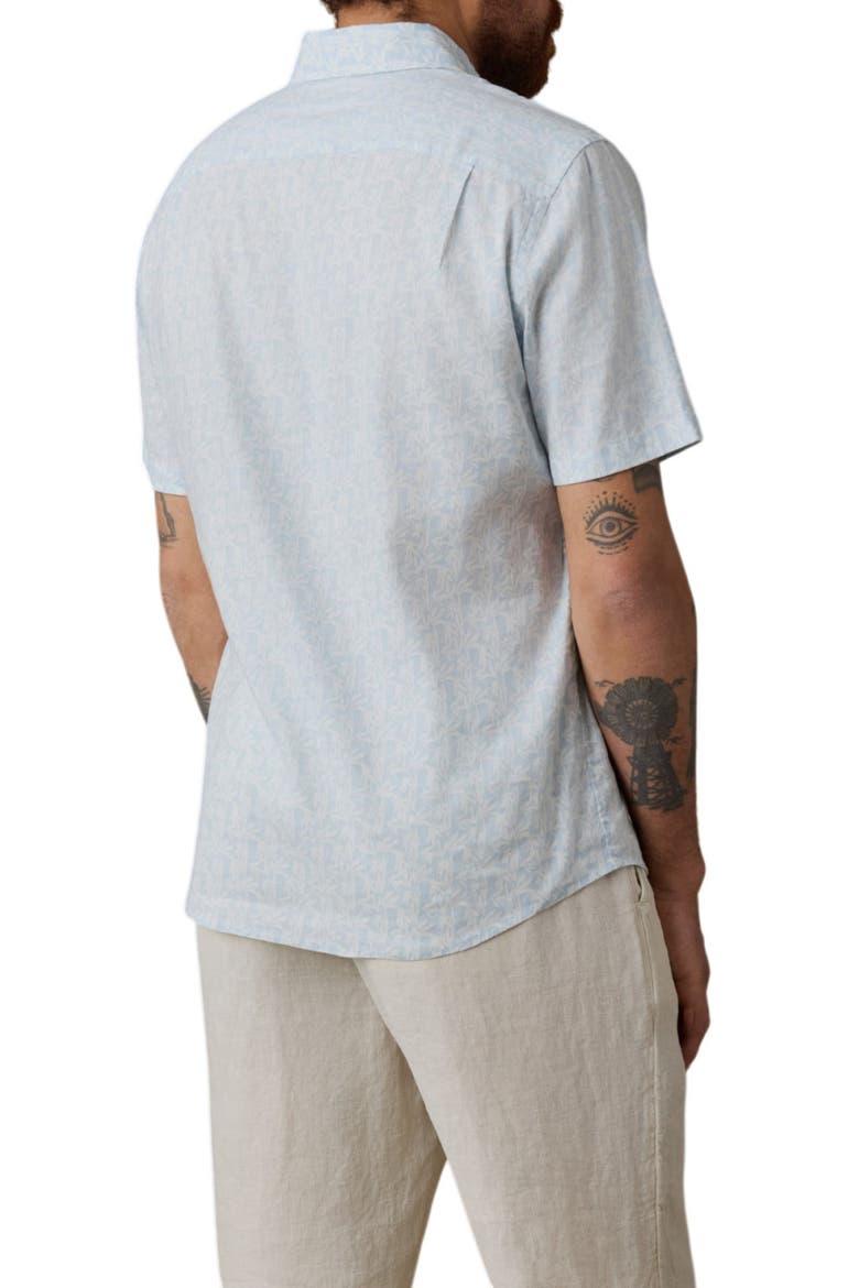 Breeze Short Sleeve Button-Down Shirt, Alternate, color, CLEAR SKY LEAF